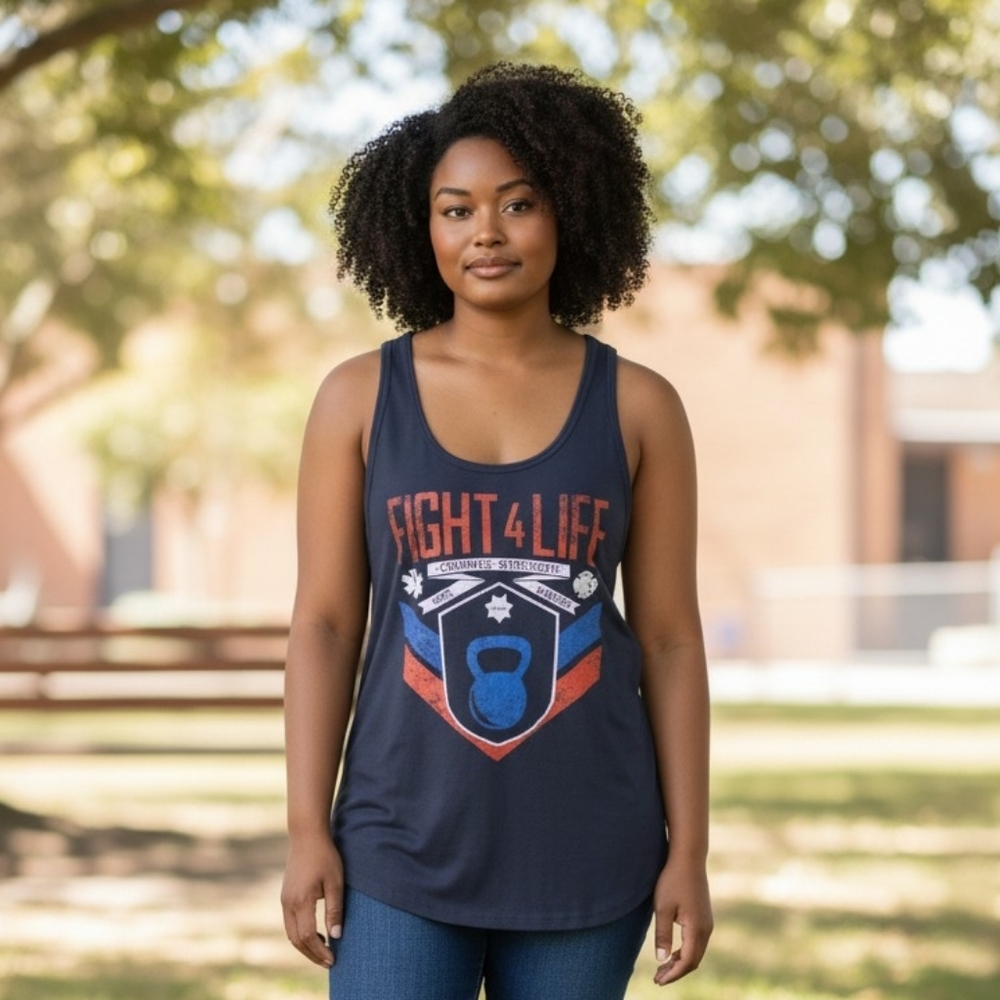 Next Level Apparel Graphic Red and Blue Tank Top